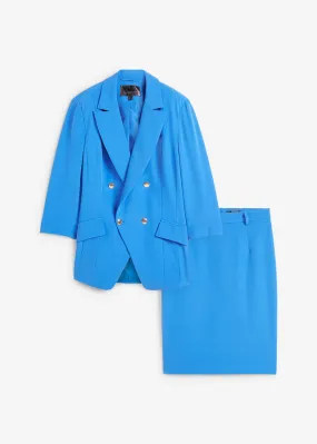 Traje chaqueta (2 piezas): Americana y falda azul glaciar